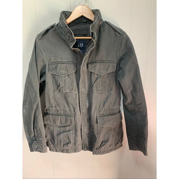 GAP Dark Grey Heavyweight Canvas Utility Coat XS - Picture 1 of 6
